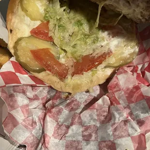 Doggie blender veggies and soaked bread.