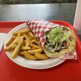 Gyro and French Fries