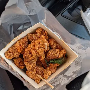 Taiwan chicken with spice salt and basil $8.25