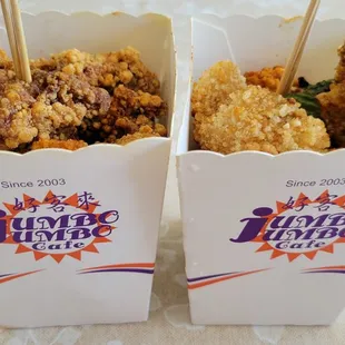 Taiwanese chicken and squid... A1 and A3 on the menu.