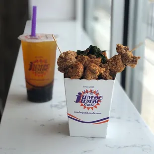 Taiwanese Chicken and Passion Fruit Ice Tea