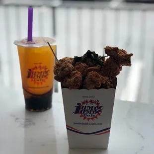 Taiwanese Chicken and Passion Fruit Ice Tea