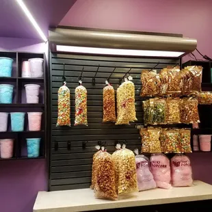 a display of jumbo popcorn in a store