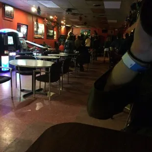 Chill Friday night at midnight. Not much going on but local live music. Cheap beer specials all night.