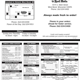 Menu current June 2023