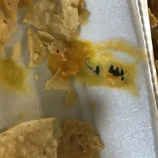 The styrofoam is melted.