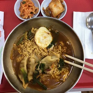 ramen with dumplings soup $8.