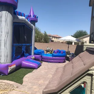 Bouncer with slide attachment.