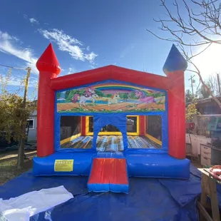 Castle with unicorn banner