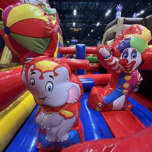 Character pop ups inside Carnival Obstacle Course