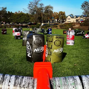 Nerf Wars- which team will it be Orange or Blue?