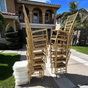 Gold chiavari chairs
