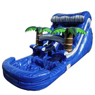 14ft blue splash water slide now available exclusively at Jump High Jumpers