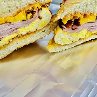 Breakfast sandwich on a roll