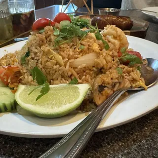 Tomyum fried rice shrimp
