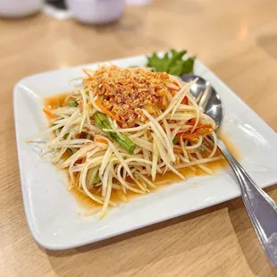 Papaya salad - taste wise was good; however, I was not a fan of the dried shrimps. Wish it was fresh shrimp instead.