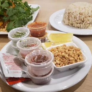 spices and condiments on the side