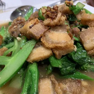 606 Chinese Broccoli with Crispy Pork