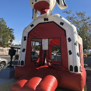 And this bouncy house is funny because I do doggy daycare and we had a giant doghouse in the front yard for our party I love this company