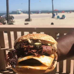 Our Fist of THANOS Pastrami burger is the best Cheeseburger around.