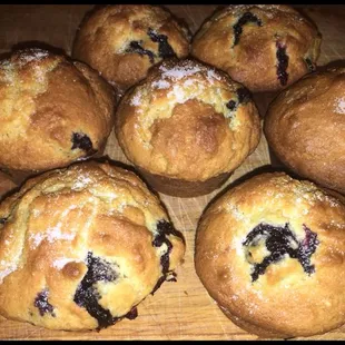Hot delicious Blueberry muffins. Come and get 'em.