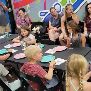 The party room was set up when we got there!