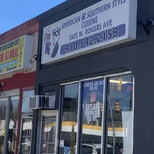 the front of a business