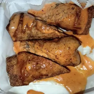 Cheese steak egg rolls