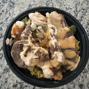 Lamb and shrimp bowl!