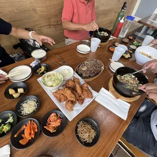 Korean lunch spread