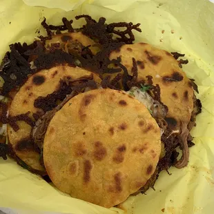 Four Mulitas with Birria Meat