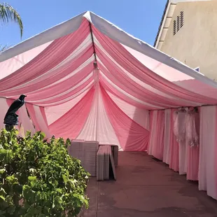 Canopy 20x30
Two Tone Draping 
(White &amp; Pink)
W/Chandelier