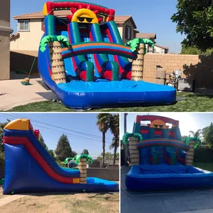 Large Double Waterslide 
17 ft  width 
30 ft length
18 ft height