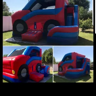 Race car slide jumper combo I rented! It was amazing and super clean! Big hit of the party!!