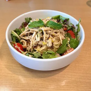 Mushrooms and daisy leaf salad