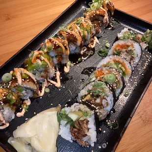Spider roll Dragon roll