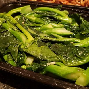 Chinese broccoli ($17), made vegan. Pretty good.