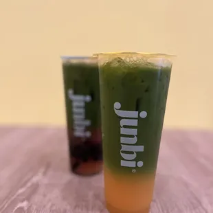 pog fresca &amp; strawberry matcha fresca with boba