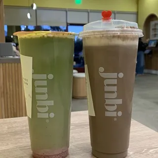 Cold Hojicha Latte with Vanilla Cold Foam