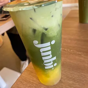 Cold Mango Matcha W/ Milk