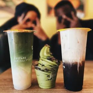 Cold Matcha Latte***** Cold Oolong Tea W/ Milk**