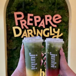 Mango matcha + strawberry matcha