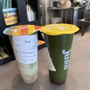 Taro Matcha cold brew and Cold Strawberry Matcha Cold Brew***