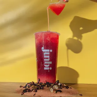 Waikiki punch! Strawberry, hibiscus, and guava! One of our exclusive Waikiki drinks!