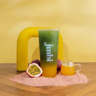 Bright and fruity lilikoi with our stone ground hand picked matcha!