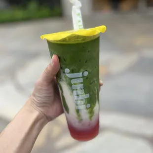 strawberry matcha latte
