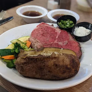 Thick cut prime rib.