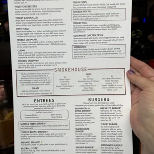 Back of Menu