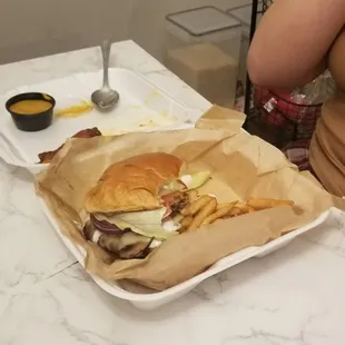 Mushroom and swiss burger