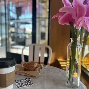 Blueberry muffin and coffee